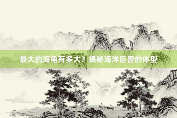 最大的海龟有多大？揭秘海洋巨兽的体型
